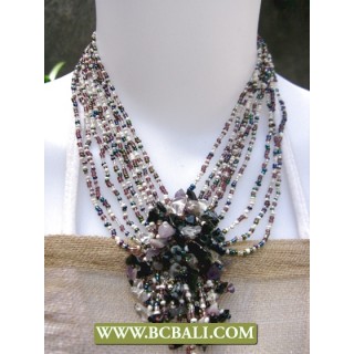 Fashion Beaded mix Colors Necklaces with Stone